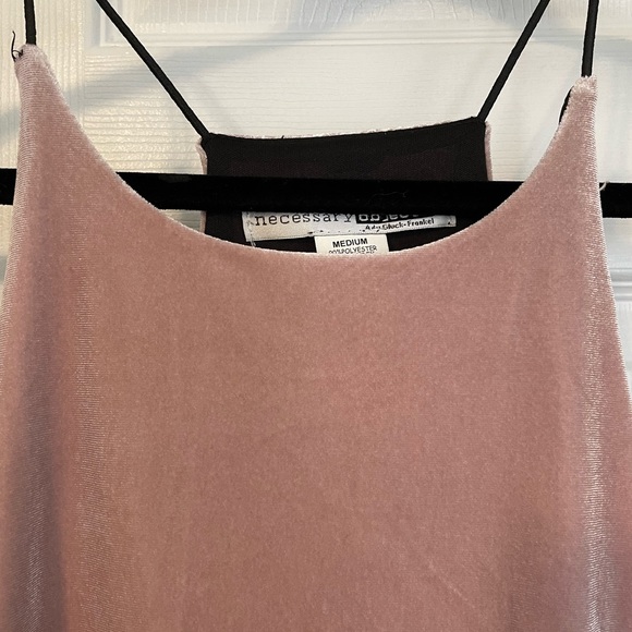 Necessary Objects Velvet Faux Pink Tank - Picture 2 of 4